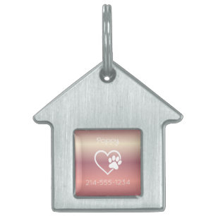 Peach Personalized Dog ID Tag Name & Phone