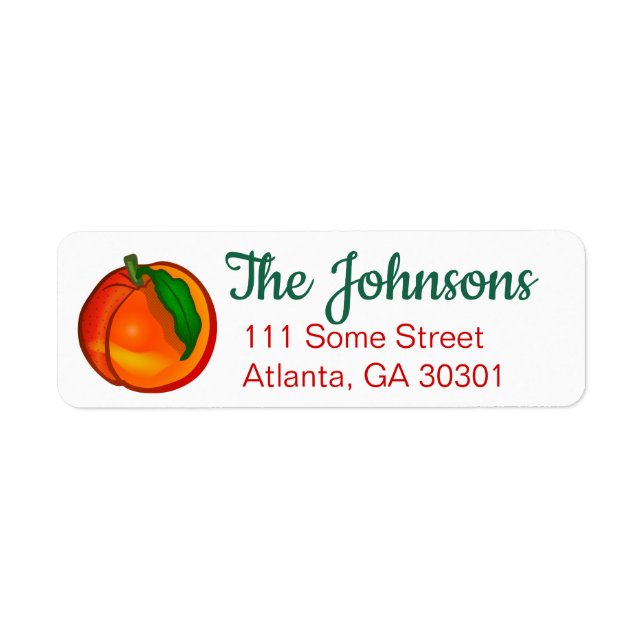 Peach Personalized Return Address Labels (Front)