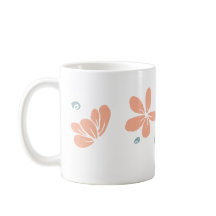 Peach Petal Floral Initial Mug