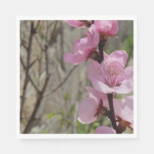 Peach petal flower napkins
