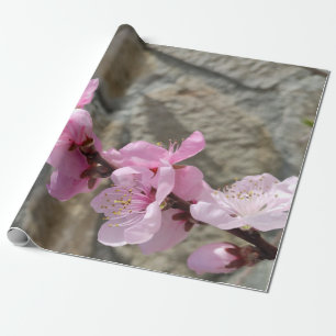 Peach petal flower wrapping paper