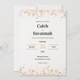 Peach Petal Wedding Invitation