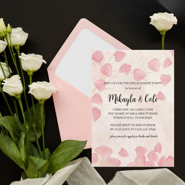 Peach Petals & Cream Engagement Party Invite (Creator Uploaded)