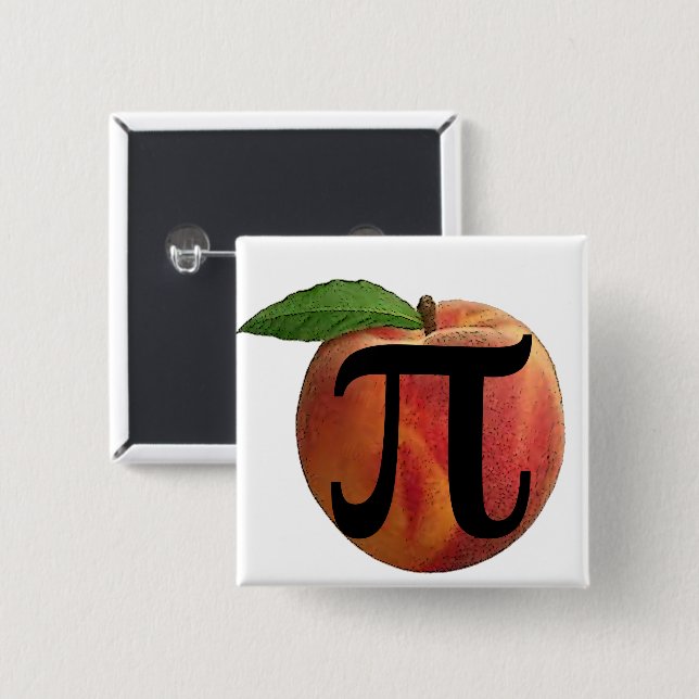 Peach Pi Button (Front & Back)