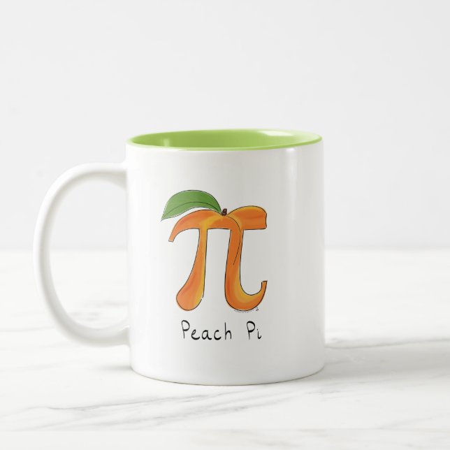 Peach Pi Cute Math Pi Day Café Mug (Gauche)