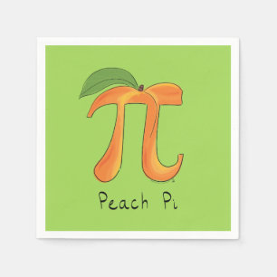Peach Pi Cute Math Pi Day Party Napkins