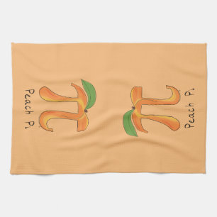 Peach Pi Cute Math Pi Day Pie Baking Kitchen Towel