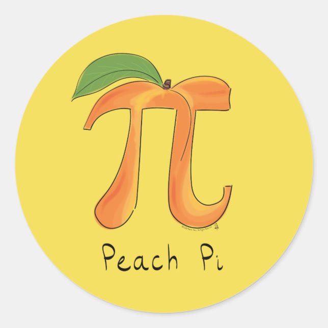 Peach Pi Cute Math Pi Day Stickers (Front)