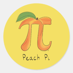 Peach Pi Cute Math Pi Day Stickers