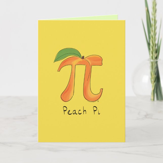 Peach Pi Symbol Math Teacher Card (Front)