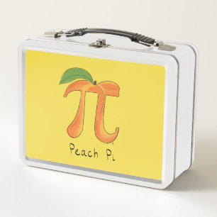 Peach Pi Symbol Math Teacher Metal Lunch Box