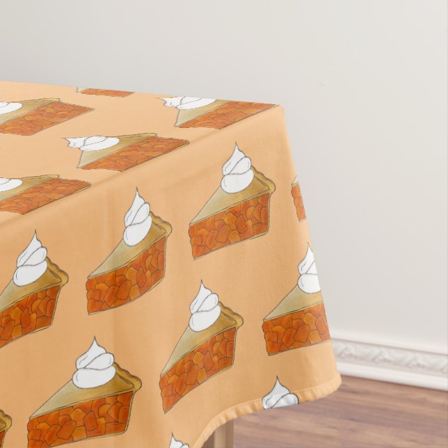 Peach Pie Slice Whipped Cream Peaches Dessert Tablecloth (In Situ)