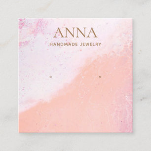 Peach Pink Beach Stud Earring Jewellery Display Square Business Card