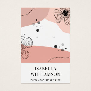 Peach Pink Blush Flower Sketch Display Card