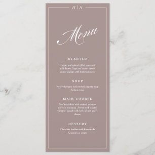 Peach Pink Elegant Handwriting Wedding Dinner Menu