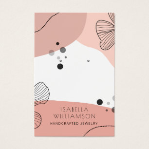 Peach Pink Flower Sketch Earring Display Card