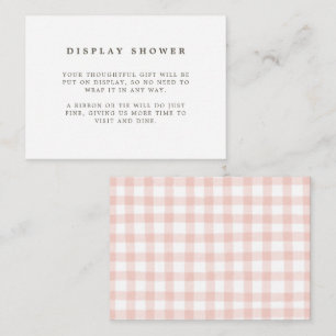 Peach Pink Gingham Pattern Enclosure Card