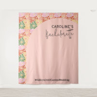 Peach Pink Groovy Floral Abstract 