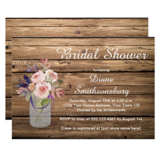 Peach Pink Lavender Wildflowers Barnwood Bridal Card Peach Pink Lavender Wildflowers Barnwood Bridal Card