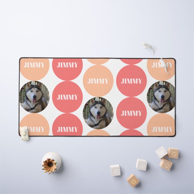 Peach Pink Modern Chien Photo (Tableau pour enfants)