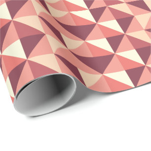 Peach Pink Purple Triangle Geometric Wrapping Paper