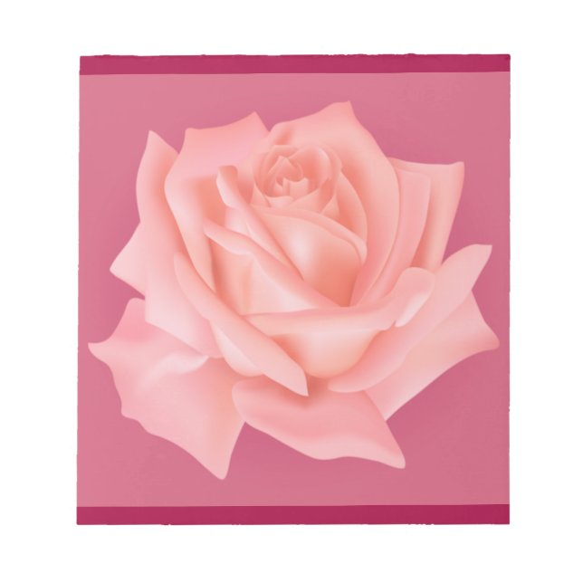 Peach-pink roses notepad (Front)