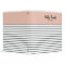 Peach Pink Trendy Black White Stripes School