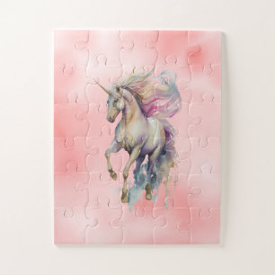 Peach Pink Unicorn Dream  Jigsaw Puzzle