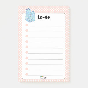 Peach Polka Dot Blue Diamonds TO-DO's Post-it Notes