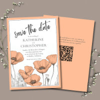 Peach Poppies Modern Elegant Floral Wedding