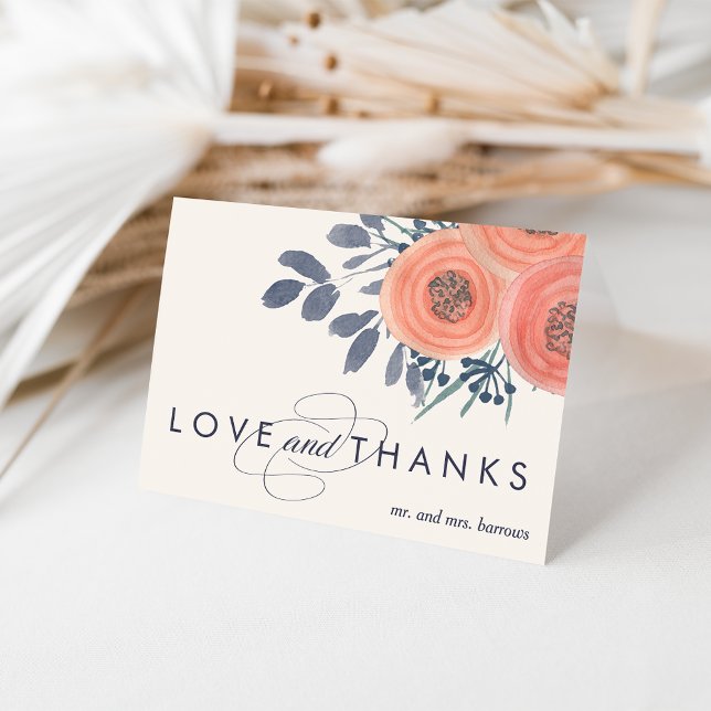 Peach Poppies Thank You Card (Creator Uploaded)