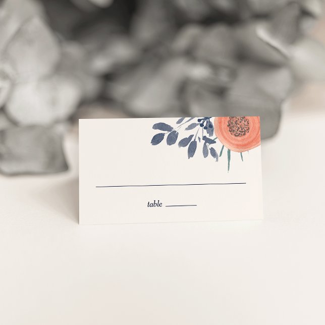 Peach Poppies Wedding Escort Place Cards (Creator Uploaded)