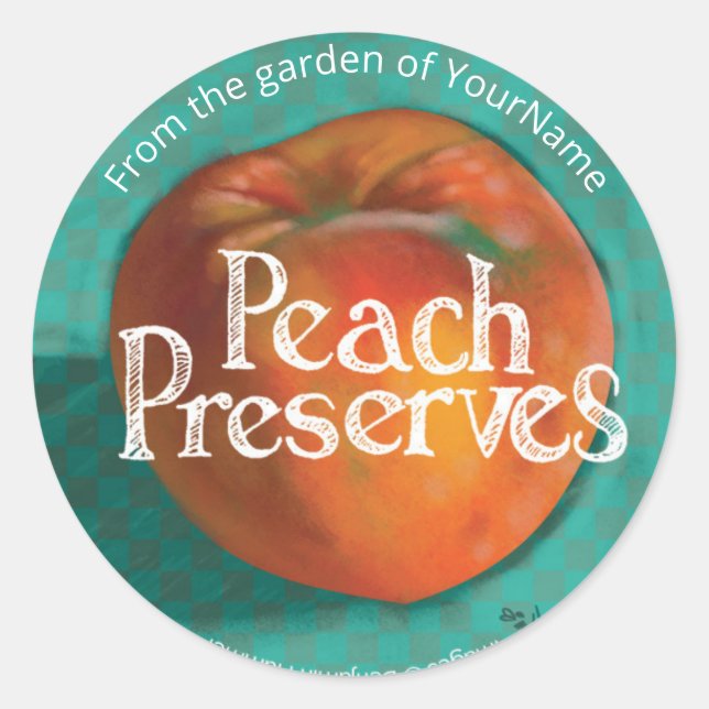 Peach Preserve Ball Canning Étiquette (Devant)