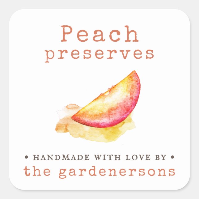 Peach Preserves  Square Sticker (Front)