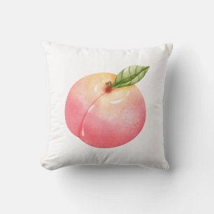 Peach Print Throw Pillow