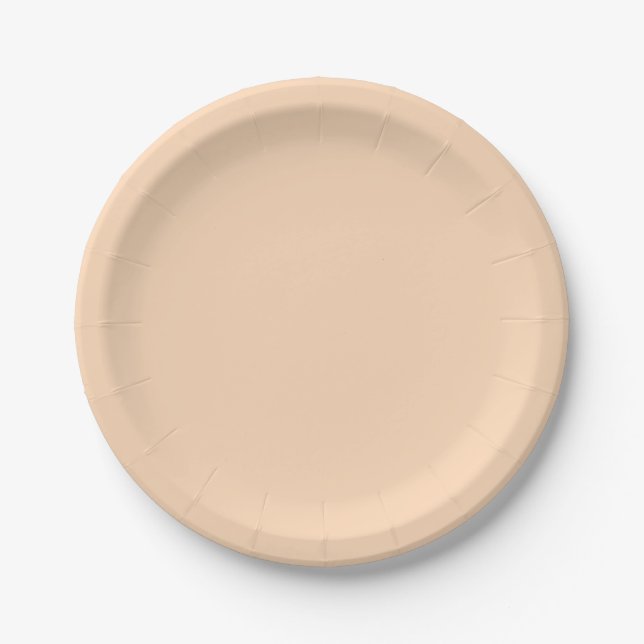 Peach Puff Solid Colour Paper Plate (Front)