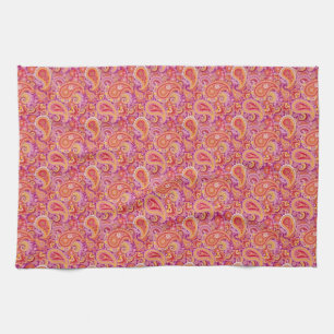 Peach & Purple Paisley Kitchen Towel