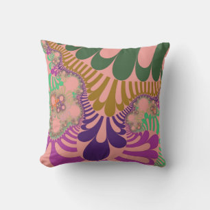 Peach Rainbow Mod Throw Pillow
