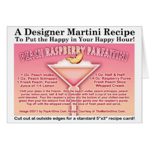 Peach Raspberry Parfait Martini Recipe Card