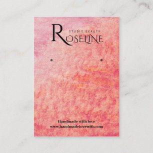 Peach Red Orange watercolor jewlery display Business Card