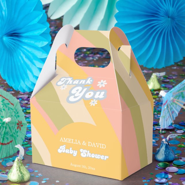 Peach Retro Favour Box Modern (Party)