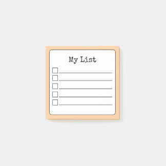 Peach Retro Lined Checklist Post-it Notes