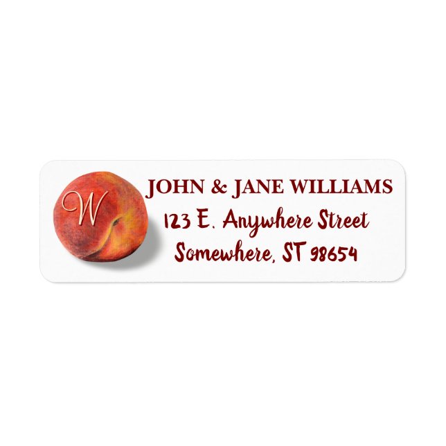 Peach Return Address Label (Front)