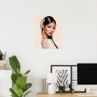 Peach Reverie | Vertical Portrait Poster (16×20)