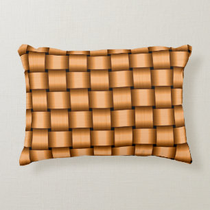 Peach Ribbon Accent Pillow