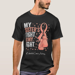 Peach Ribbon Sister Endometrial Cancer Awareness  T-Shirt