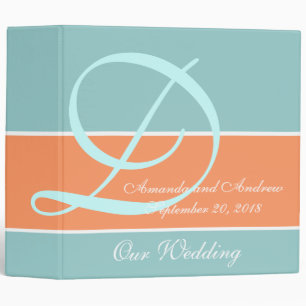 Peach, Robin's Egg Blue Wedding Planner Keepsake Binder