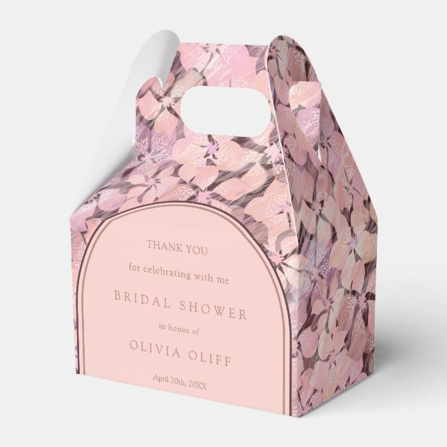 Peach Romance Bridal Shower Favor Box (Front Side)