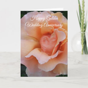 Peach Rose 50th Wedding Anniversary Card