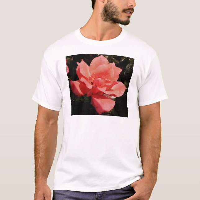 peach rose and dewdrops T-Shirt (Front)